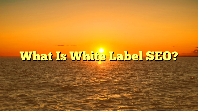 What Is White Label SEO?